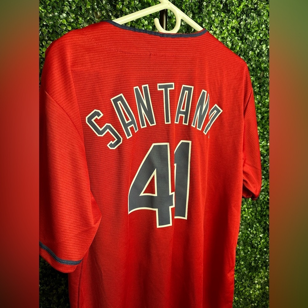 Cleveland Indians Carlos Santana #41 Red Jersey - Sz XL - Picture 8 of 9